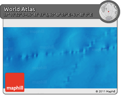 Shaded Relief 3D Map of the Area around 36° 56' 32" S, 61° 16' 29" E