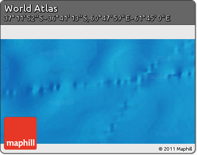 Shaded Relief 3D Map of the Area around 36° 56' 32" S, 61° 16' 29" E