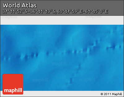 Shaded Relief 3D Map of the Area around 36° 56' 32" S, 61° 16' 29" E