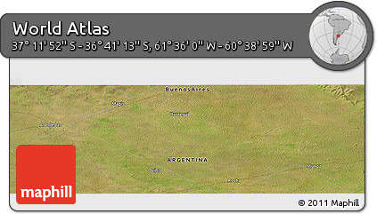 Satellite Panoramic Map of the Area around 36° 56' 32" S, 61° 7' 30" W