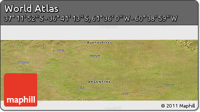 Satellite Panoramic Map of the Area around 36° 56' 32" S, 61° 7' 30" W