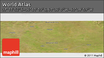 Satellite Panoramic Map of the Area around 36° 56' 32" S, 61° 7' 30" W