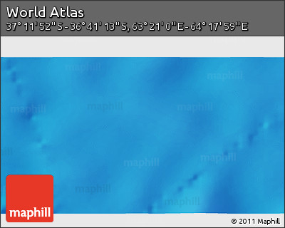 Physical 3D Map of the Area around 36° 56' 32" S, 63° 49' 30" E