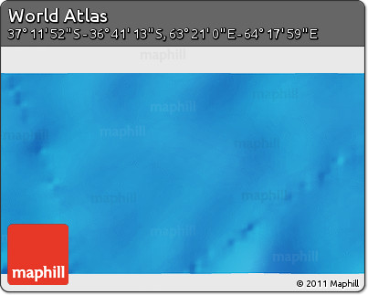 Physical 3D Map of the Area around 36° 56' 32" S, 63° 49' 30" E