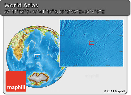 Physical Location Map of the Area around 36° 56' 32" S, 65° 31' 30" E