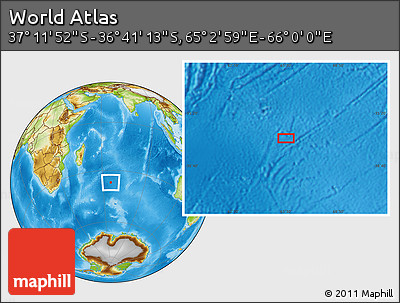 Physical Location Map of the Area around 36° 56' 32" S, 65° 31' 30" E