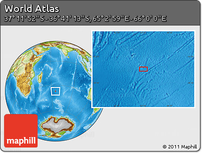 Physical Location Map of the Area around 36° 56' 32" S, 65° 31' 30" E