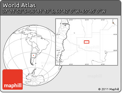 Blank Location Map of the Area around 36° 56' 32" S, 66° 13' 29" W