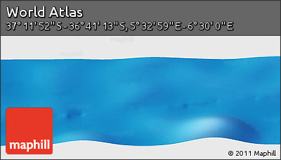 Physical Panoramic Map of the Area around 36° 56' 32" S, 6° 1' 30" E