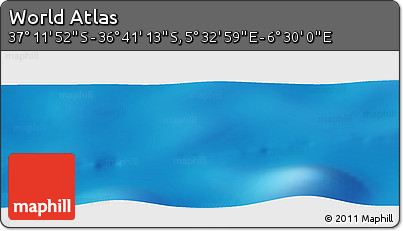 Physical Panoramic Map of the Area around 36° 56' 32" S, 6° 1' 30" E