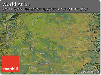 Satellite Map of the Area around 36° 56' 32" S, 72° 10' 30" W