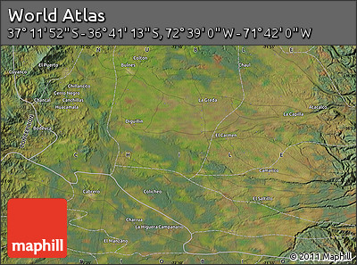 Satellite Map of the Area around 36° 56' 32" S, 72° 10' 30" W