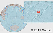 Gray Location Map of the area around 36° 56' 32" S, 78° 16' 30" E, hill shading