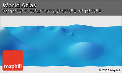 Physical Panoramic Map of the Area around 36° 56' 32" S, 7° 43' 29" E