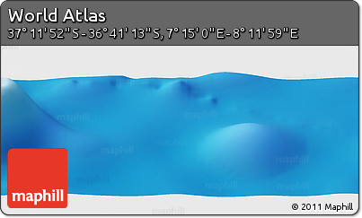 Physical Panoramic Map of the Area around 36° 56' 32" S, 7° 43' 29" E