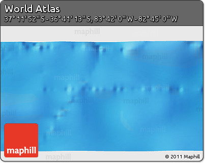 Shaded Relief 3D Map of the Area around 36° 56' 32" S, 83° 13' 29" W