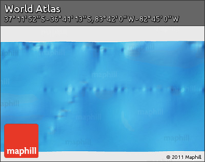 Shaded Relief 3D Map of the Area around 36° 56' 32" S, 83° 13' 29" W