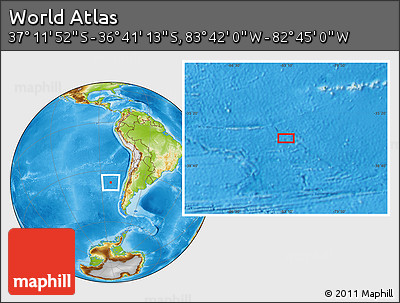 Physical Location Map of the Area around 36° 56' 32" S, 83° 13' 29" W