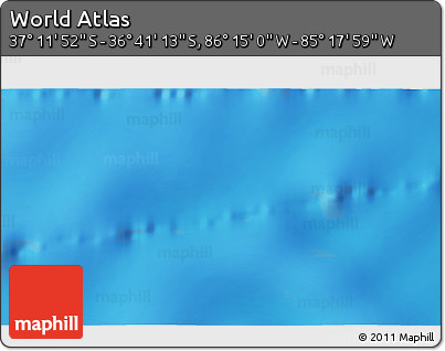 Physical 3D Map of the Area around 36° 56' 32" S, 85° 46' 30" W