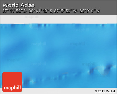 Physical 3D Map of the Area around 36° 56' 32" S, 86° 37' 30" W