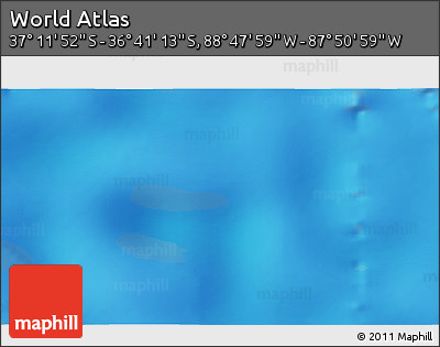Physical 3D Map of the Area around 36° 56' 32" S, 88° 19' 29" W