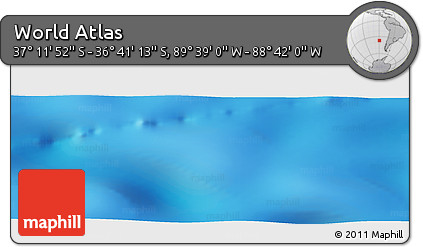 Shaded Relief Panoramic Map of the Area around 36° 56' 32" S, 89° 10' 30" W