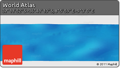 Physical Panoramic Map of the Area around 36° 56' 32" S, 8° 34' 29" E