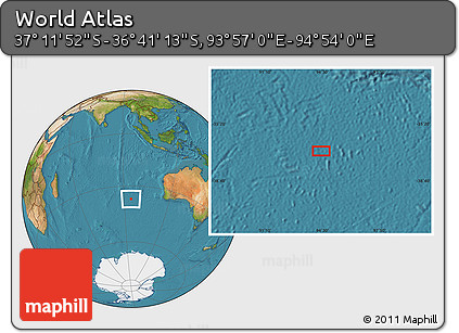 Satellite Location Map of the Area around 36° 56' 32" S, 94° 25' 30" E