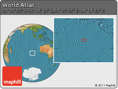 Satellite Location Map of the Area around 36° 56' 32" S, 97° 49' 29" E