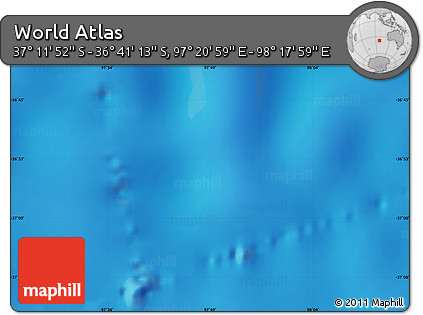 Physical Map of the Area around 36° 56' 32" S, 97° 49' 29" E