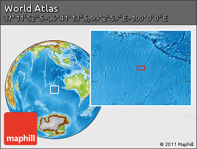Physical Location Map of the Area around 36° 56' 32" S, 99° 31' 30" E