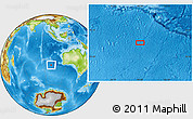 Physical Location Map of the area around 36° 56' 32" S, 99° 31' 30" E