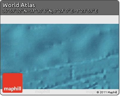 Satellite 3D Map of the Area around 37° 14' 49" N, 0° 55' 29" E