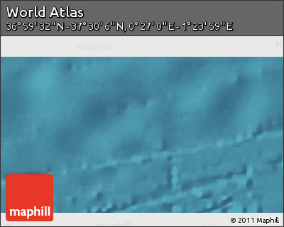 Satellite 3D Map of the Area around 37° 14' 49" N, 0° 55' 29" E