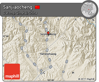 Shaded Relief Map of Sanjiaocheng