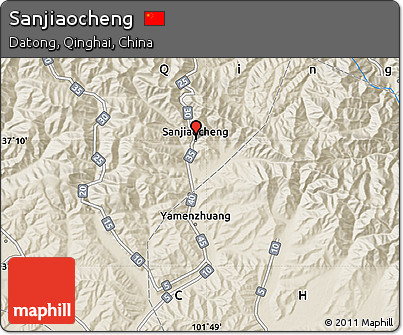 Shaded Relief Map of Sanjiaocheng