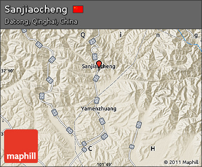 Shaded Relief Map of Sanjiaocheng