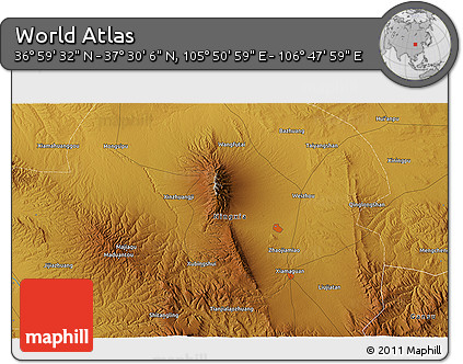 Physical 3D Map of the Area around 37° 14' 49" N, 106° 19' 29" E