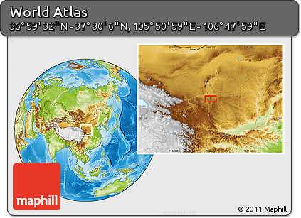 Physical Location Map of the Area around 37° 14' 49" N, 106° 19' 29" E