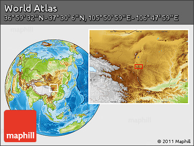Physical Location Map of the Area around 37° 14' 49" N, 106° 19' 29" E