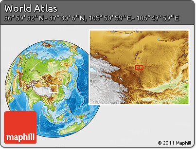 Physical Location Map of the Area around 37° 14' 49" N, 106° 19' 29" E