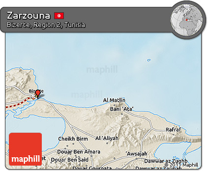 Shaded Relief 3D Map of Zarzouna