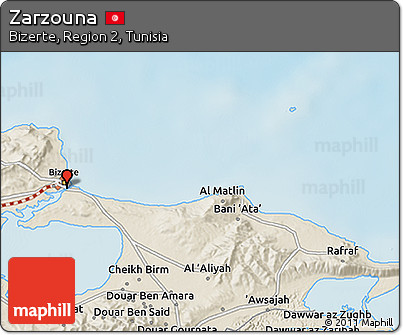 Shaded Relief 3D Map of Zarzouna