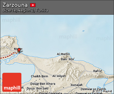 Shaded Relief 3D Map of Zarzouna