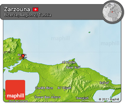 Physical Map of Zarzouna