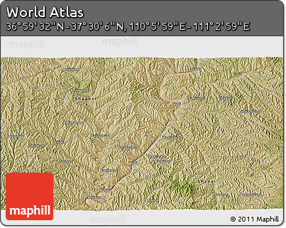 Satellite 3D Map of the Area around 37° 14' 49" N, 110° 34' 29" E