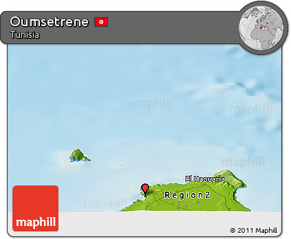 Physical Panoramic Map of Oumsetrene