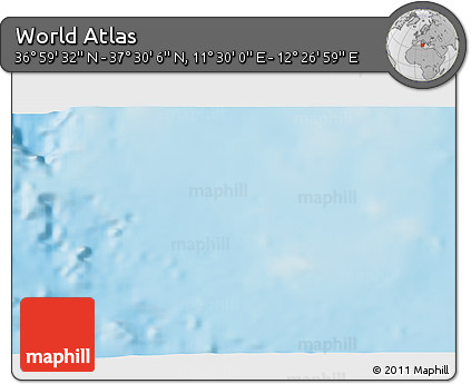 Physical 3D Map of the Area around 37° 14' 49" N, 11° 58' 29" E