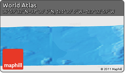 Political Panoramic Map of the Area around 37° 14' 49" N, 124° 1' 30" W