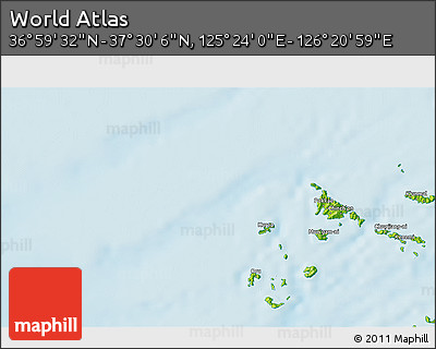 Physical 3D Map of the Area around 37° 14' 49" N, 125° 52' 30" E